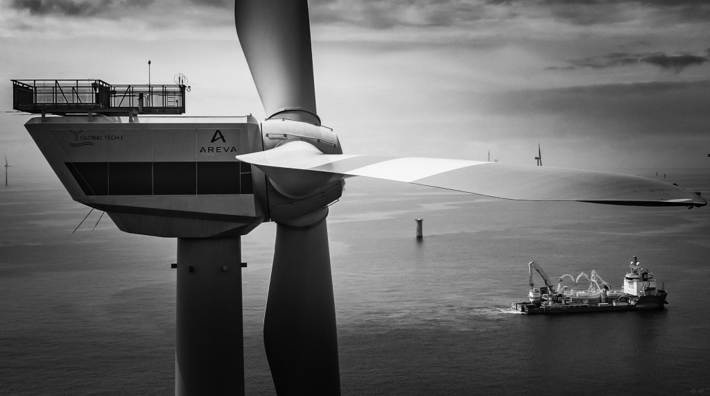 Aerial views from within a windfarm