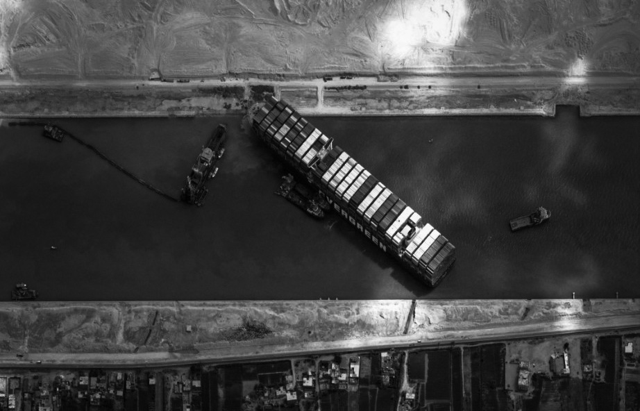 MV Ever Given blocking the Suez Canal